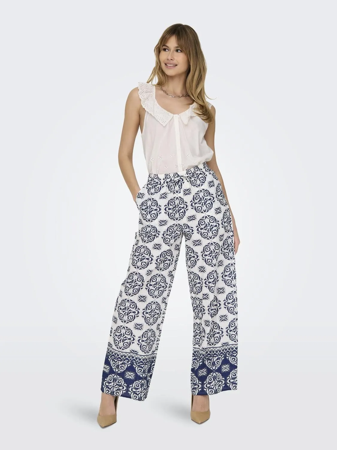 JDY Pantalón ancho estampado