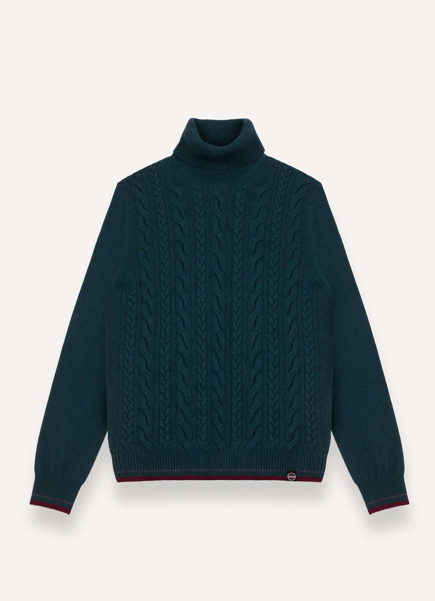 Jersey de cuello alto de lana tejido en punto de ochos