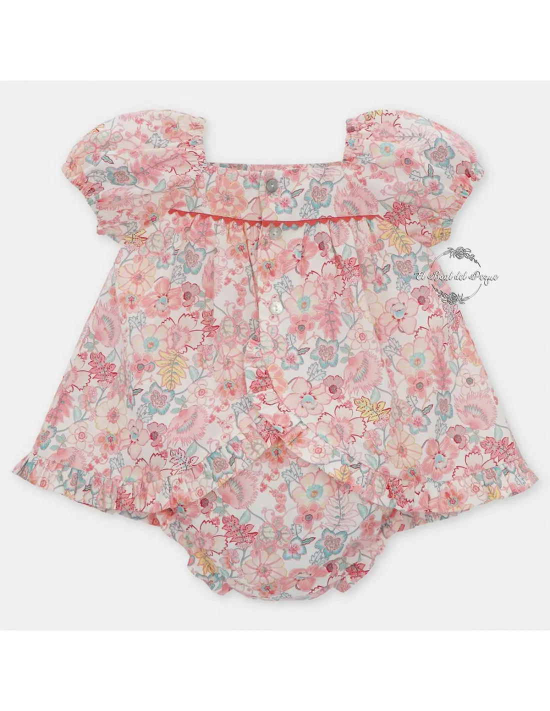 Jesusito y Braga Bebé Niña Martín Aranda Capri Estampado Coral