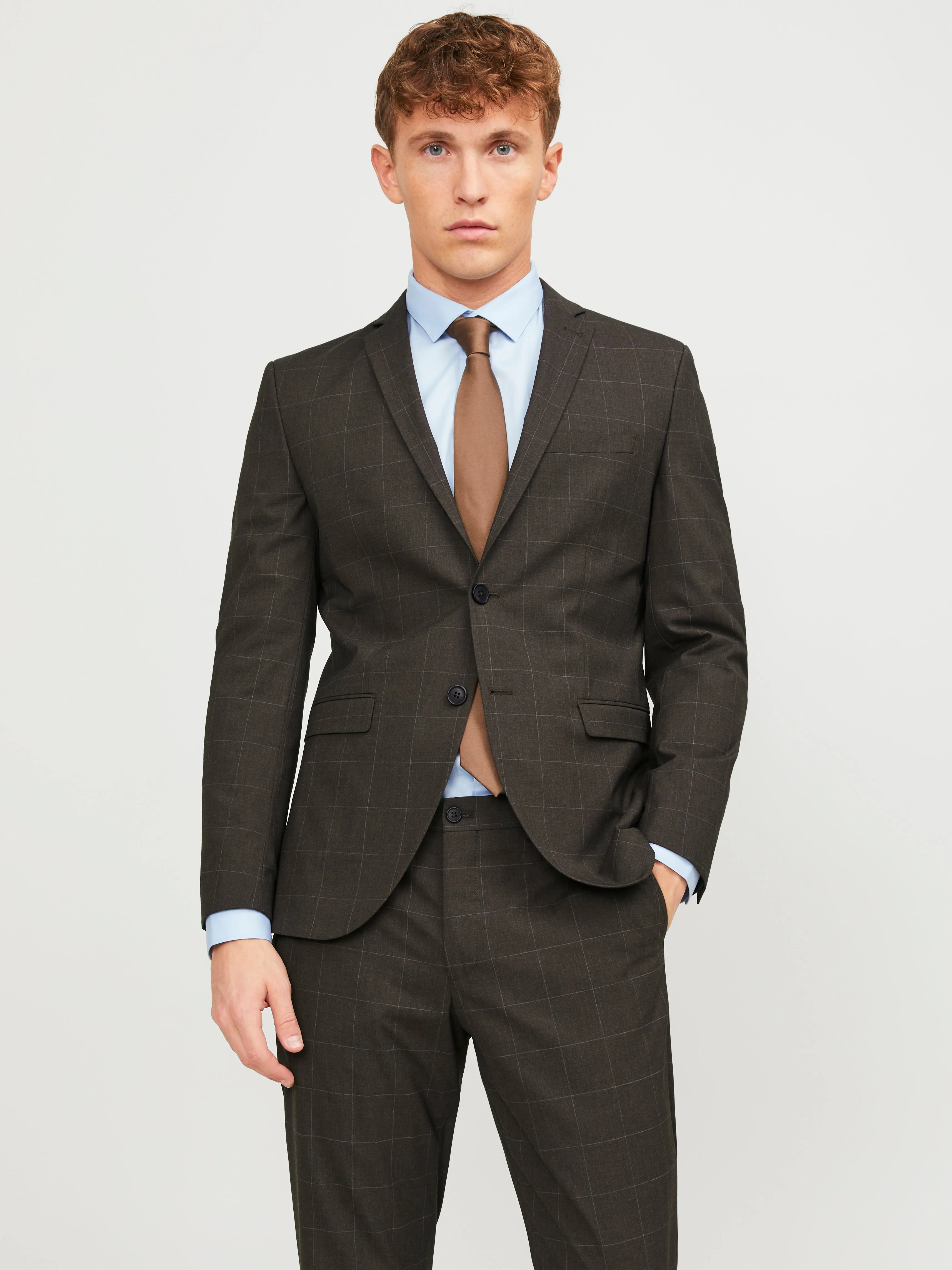 JPRSOLARIS Blazers Corte super slim | Marrón oscuro | Jack & Jones®