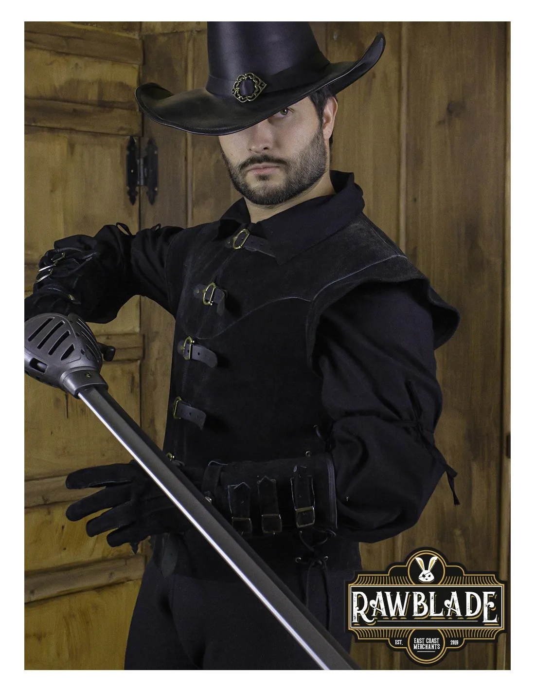 Justillo medieval corto de hombre Jules, negro