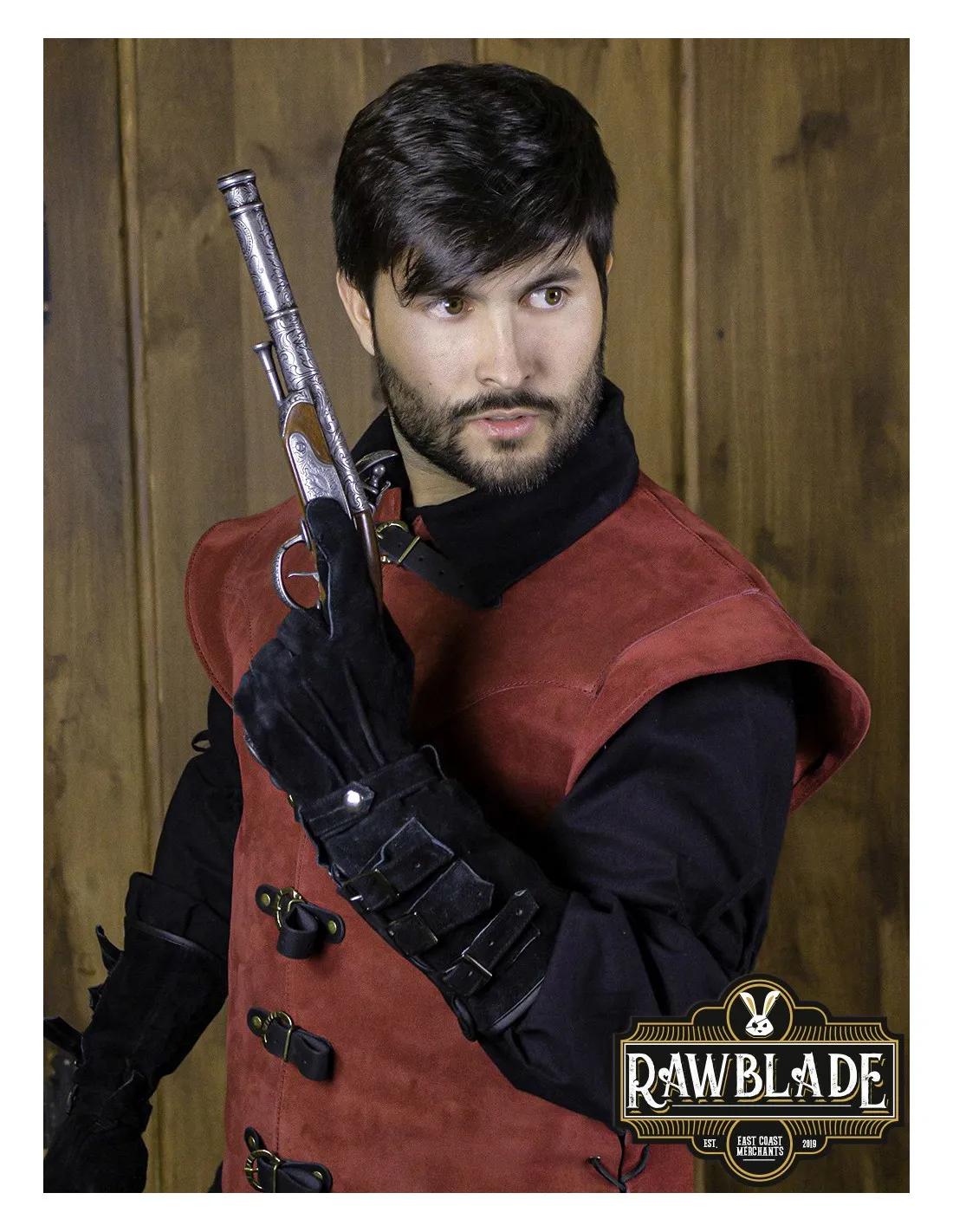 Justillo medieval corto de hombre Jules, rojo