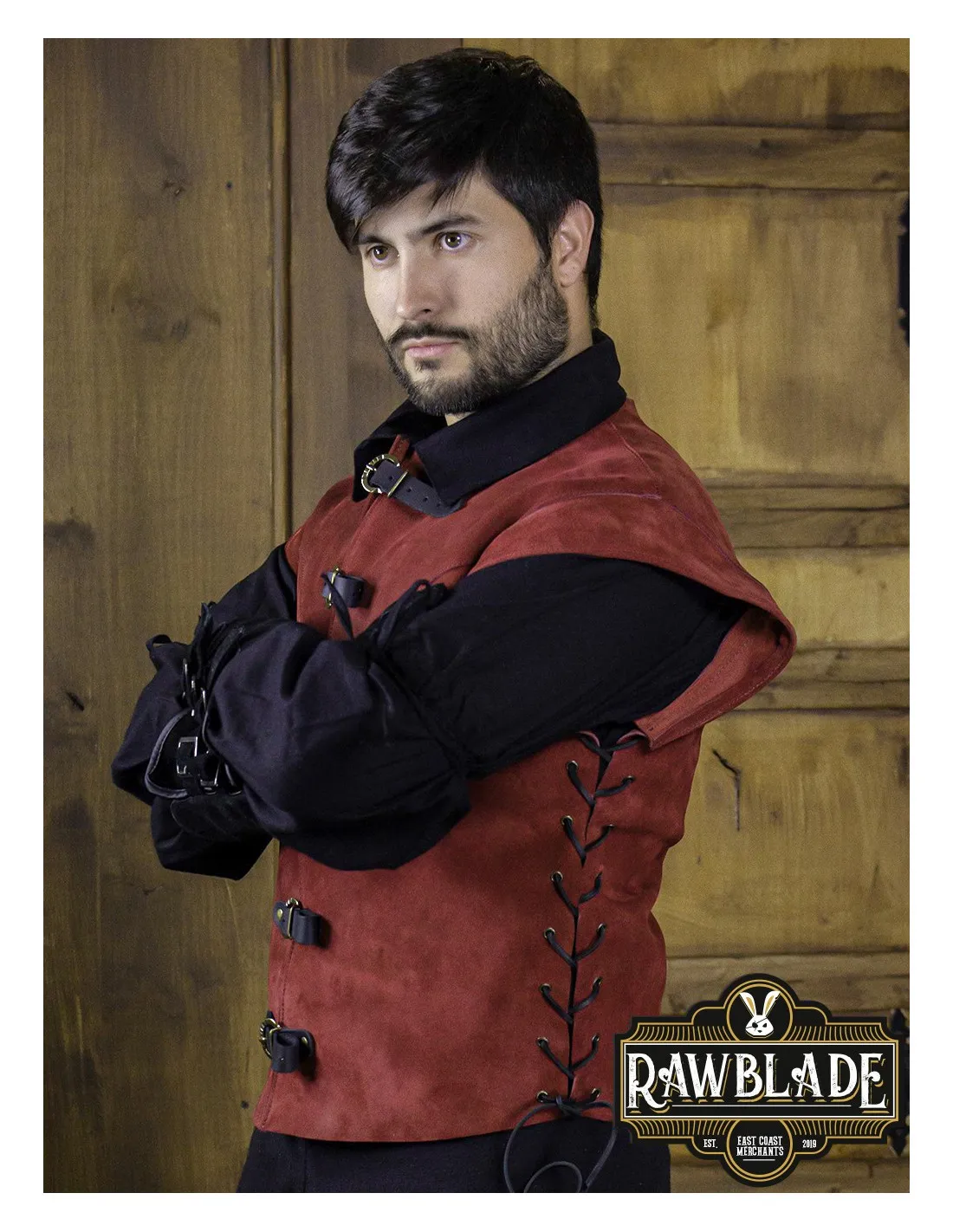Justillo medieval corto de hombre Jules, rojo