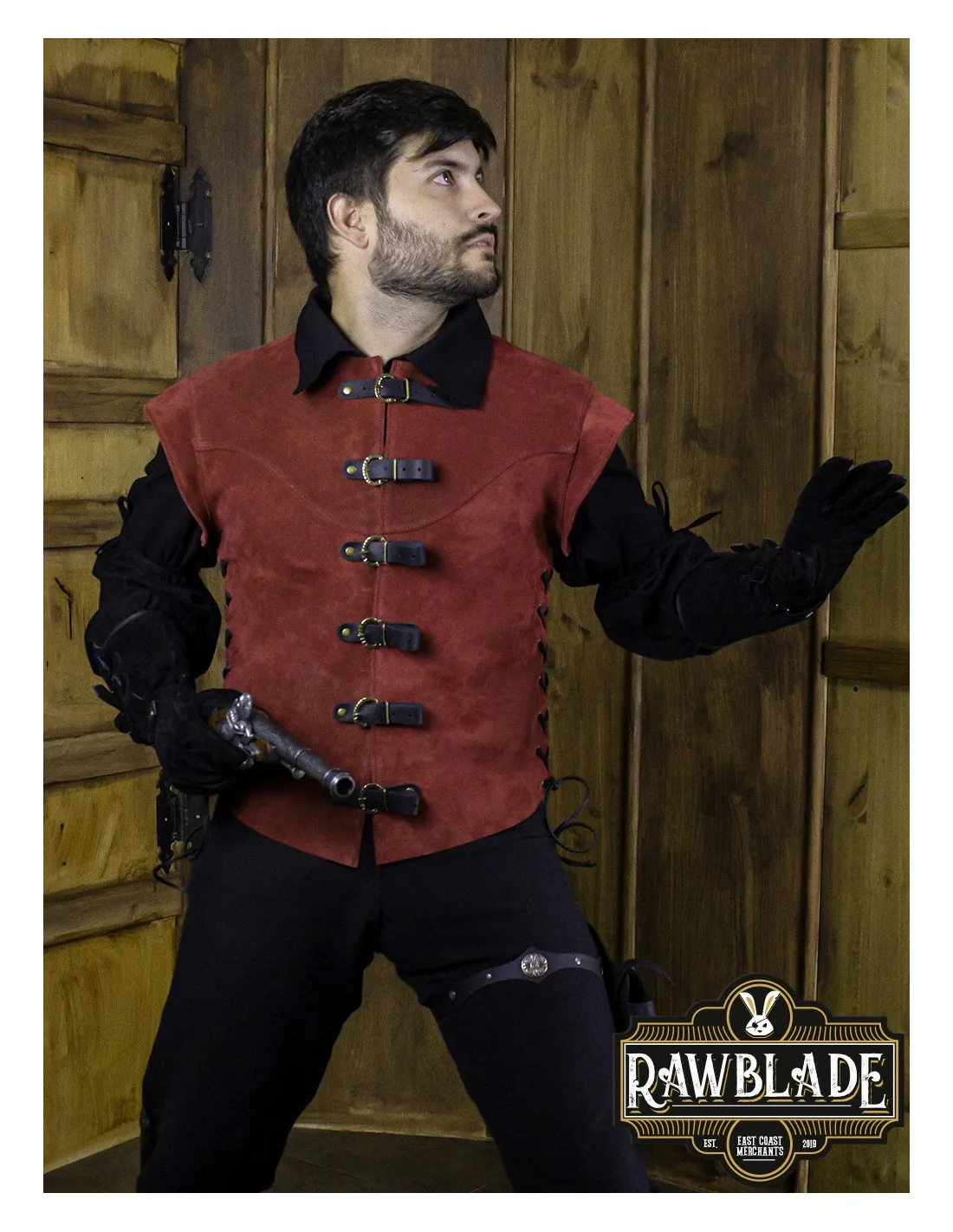 Justillo medieval corto de hombre Jules, rojo