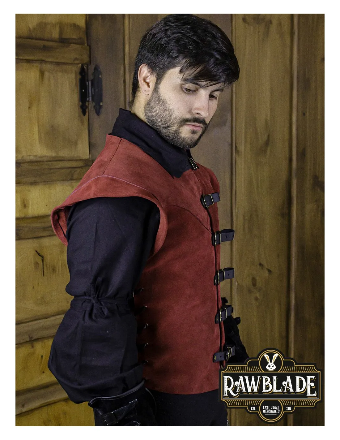 Justillo medieval corto de hombre Jules, rojo