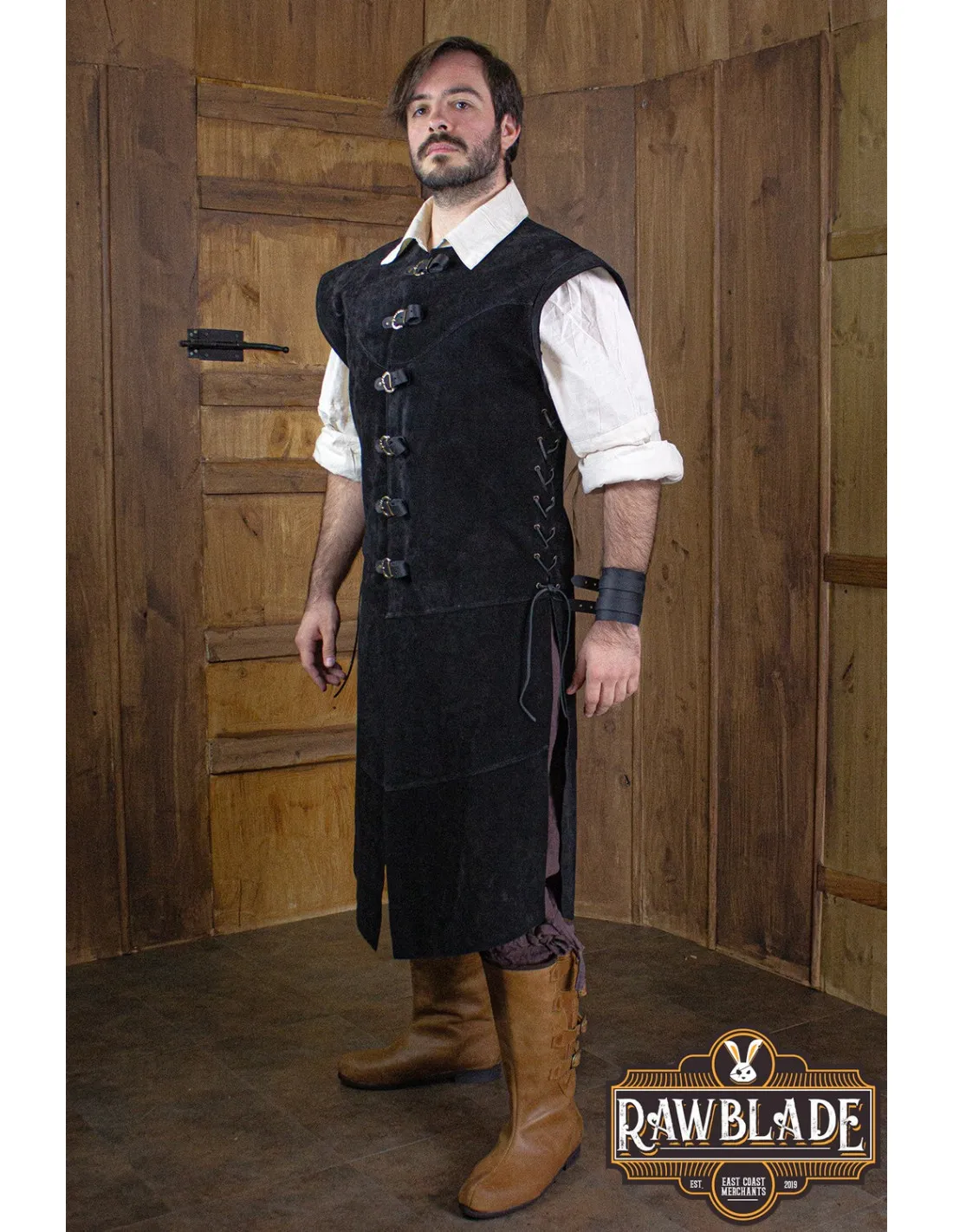 Justillo medieval largo de hombre Jules, negro