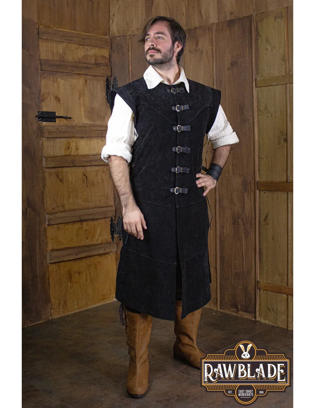 Justillo medieval largo de hombre Jules, negro