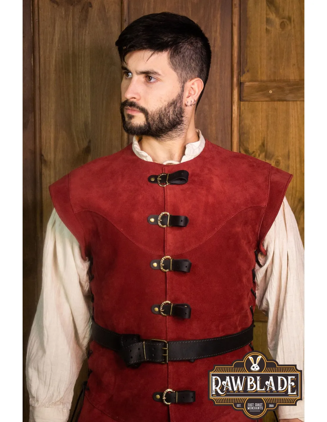 Justillo medieval largo de hombre Jules, rojo