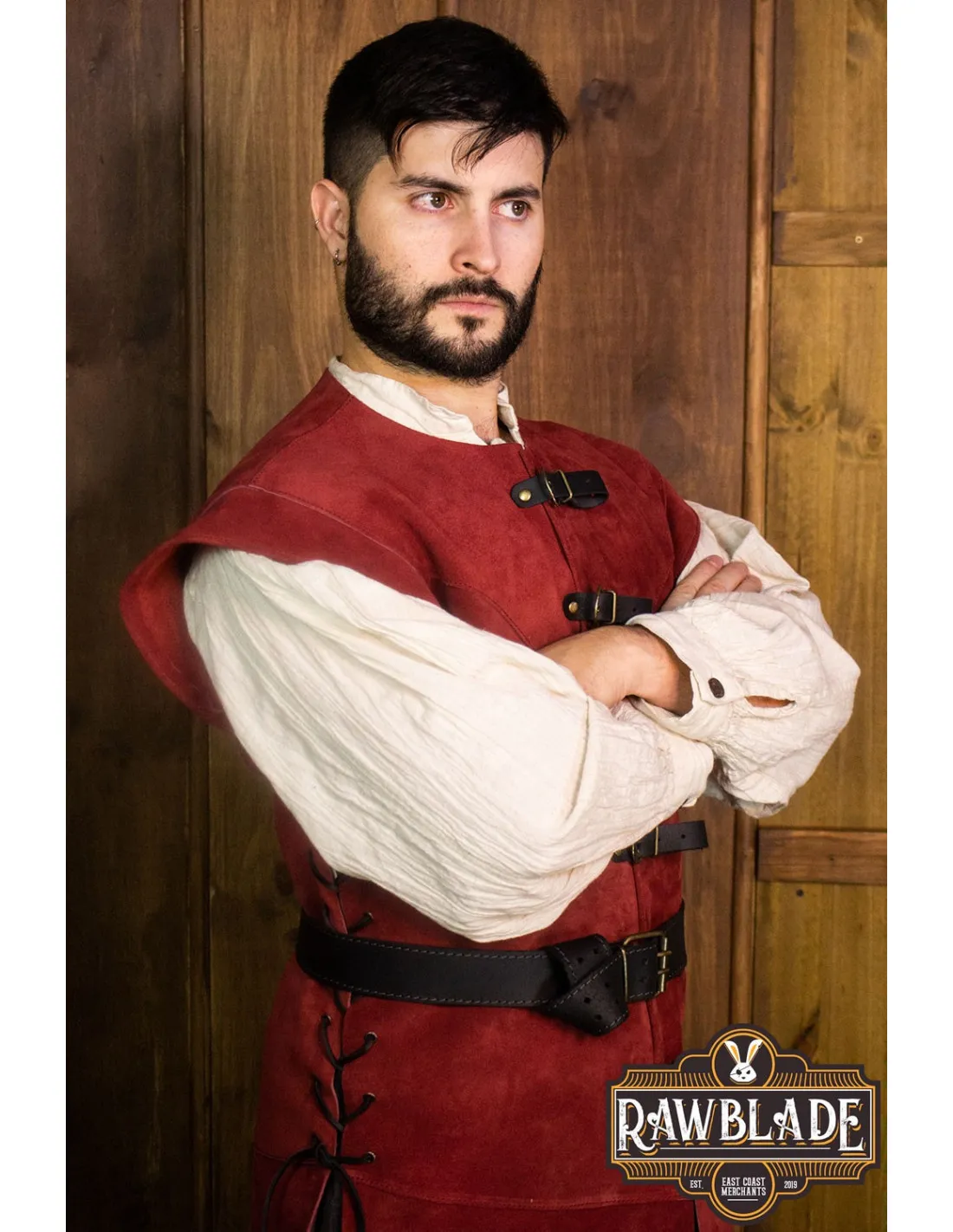 Justillo medieval largo de hombre Jules, rojo