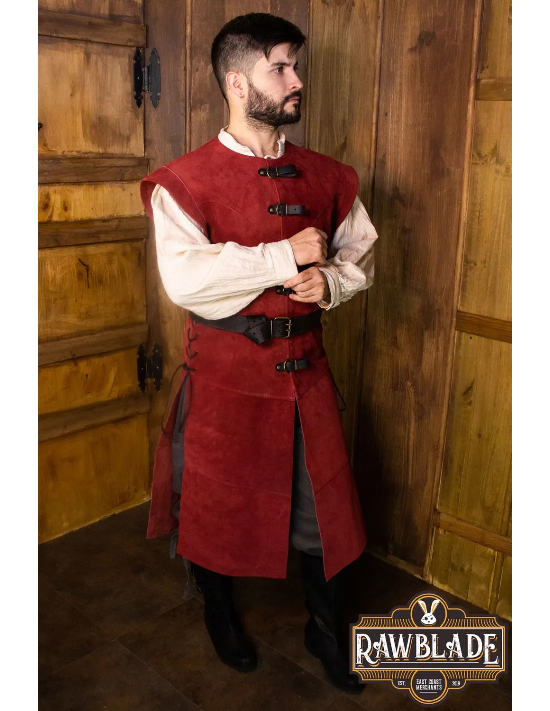 Justillo medieval largo de hombre Jules, rojo