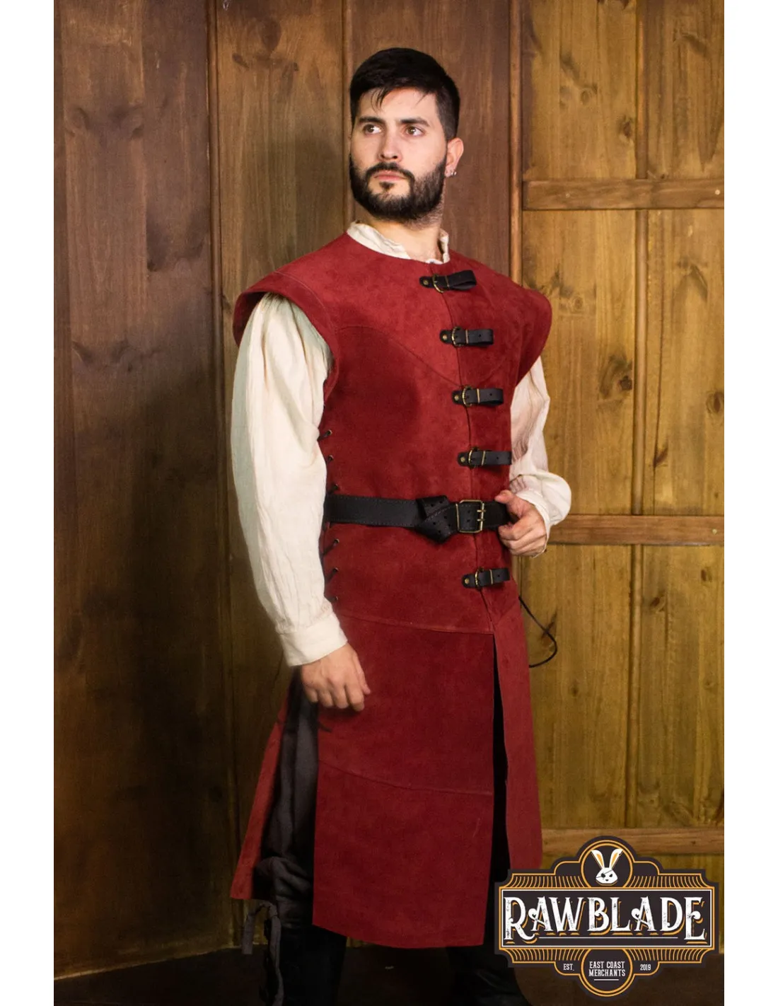 Justillo medieval largo de hombre Jules, rojo