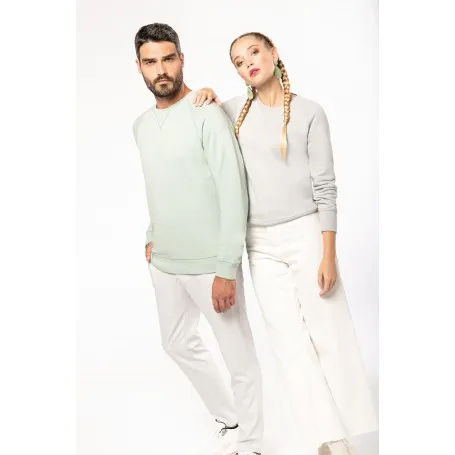 K481SUDADERA ALGODÓN ORGÁNICO CON CUELLO REDONDO Y MANGAS RAGLÁN