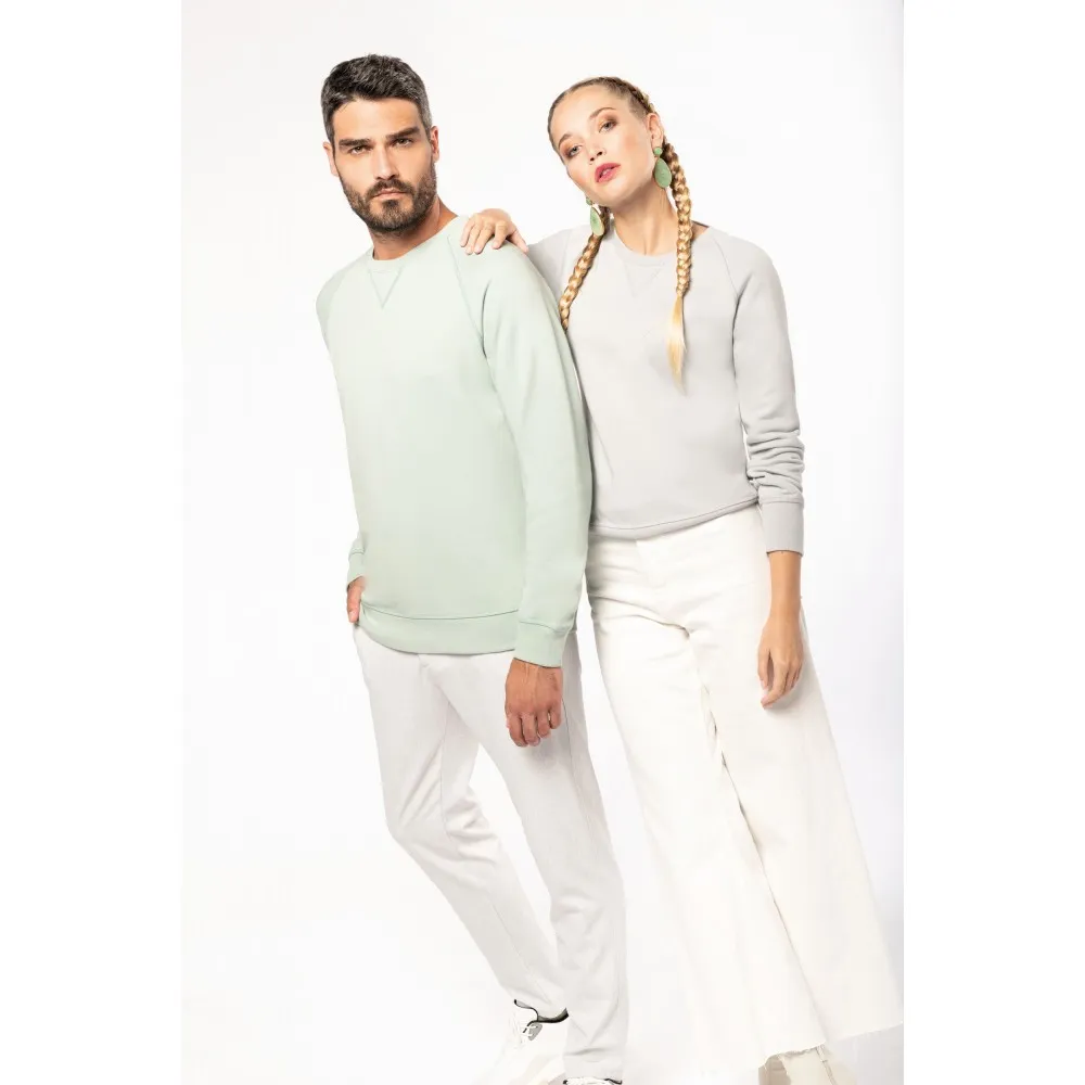 K481SUDADERA ALGODÓN ORGÁNICO CON CUELLO REDONDO Y MANGAS RAGLÁN