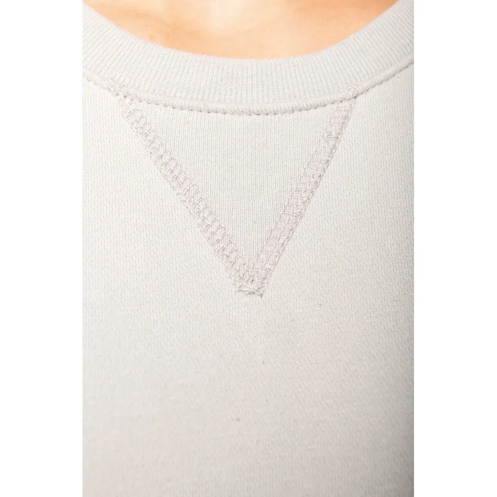K481SUDADERA ALGODÓN ORGÁNICO CON CUELLO REDONDO Y MANGAS RAGLÁN