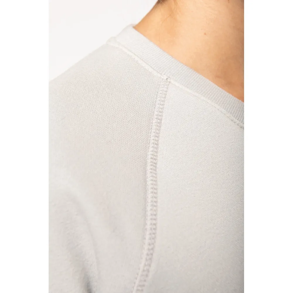 K481SUDADERA ALGODÓN ORGÁNICO CON CUELLO REDONDO Y MANGAS RAGLÁN