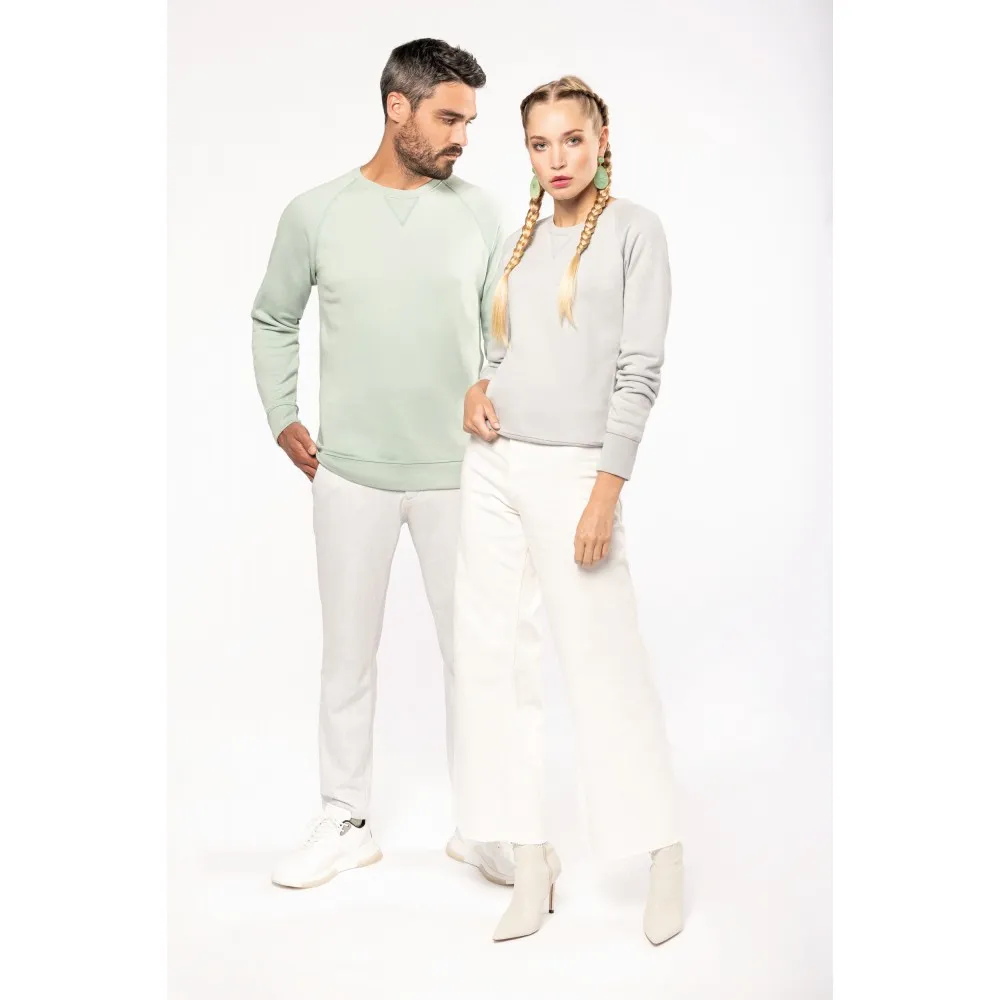 K481SUDADERA ALGODÓN ORGÁNICO CON CUELLO REDONDO Y MANGAS RAGLÁN