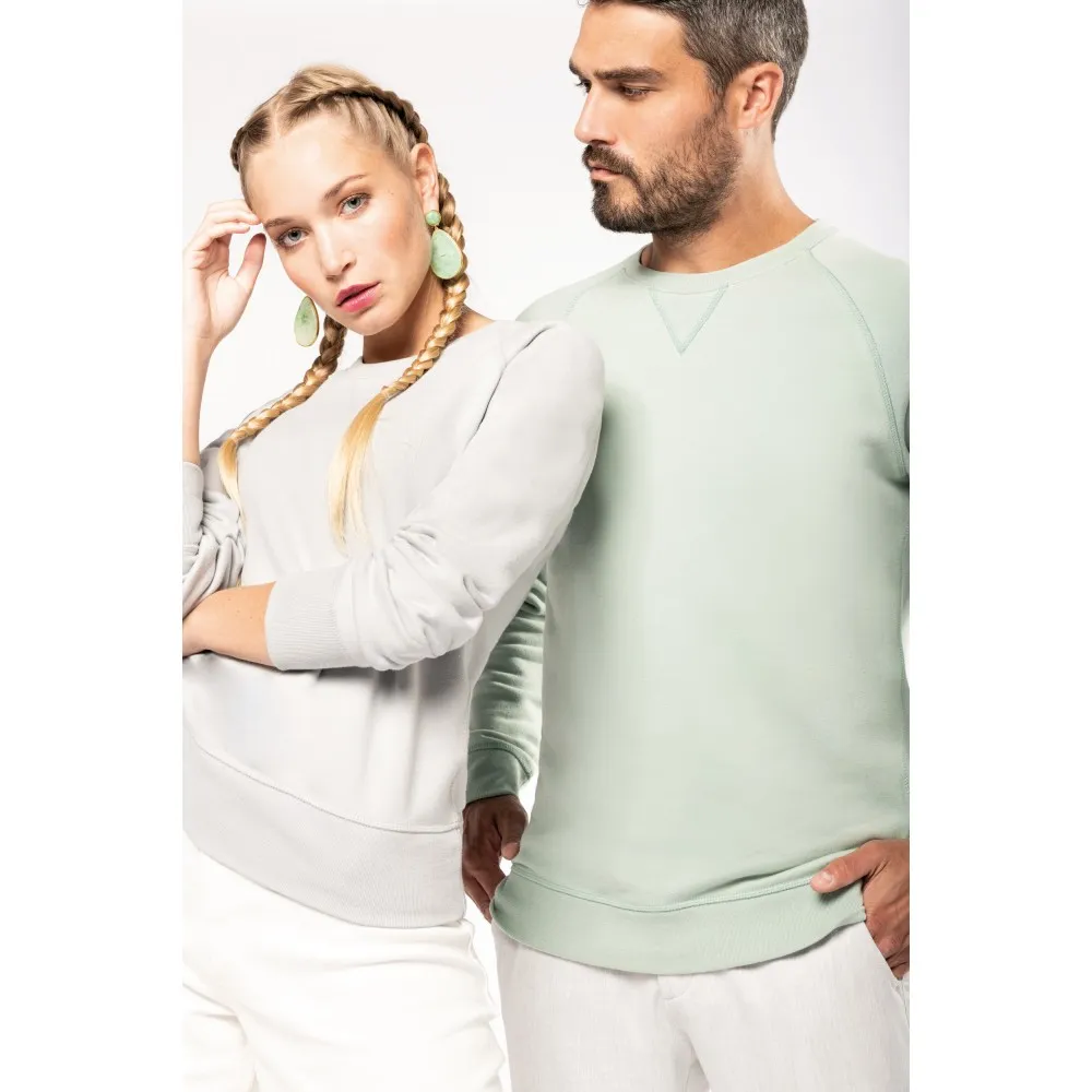 K481SUDADERA ALGODÓN ORGÁNICO CON CUELLO REDONDO Y MANGAS RAGLÁN
