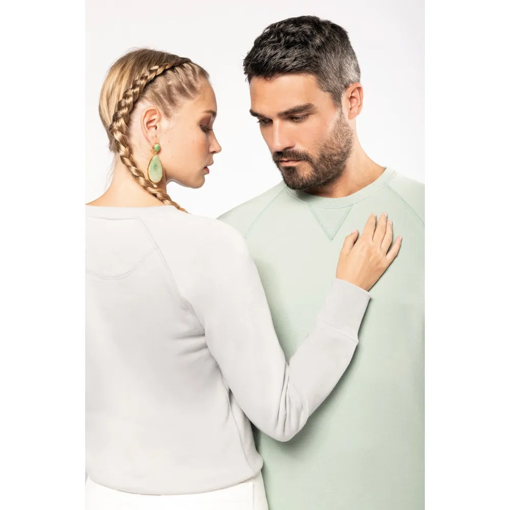 K481SUDADERA ALGODÓN ORGÁNICO CON CUELLO REDONDO Y MANGAS RAGLÁN