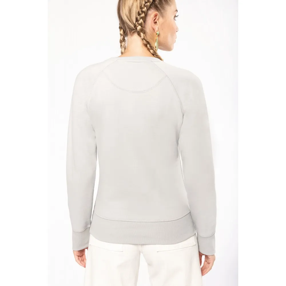 K481SUDADERA ALGODÓN ORGÁNICO CON CUELLO REDONDO Y MANGAS RAGLÁN