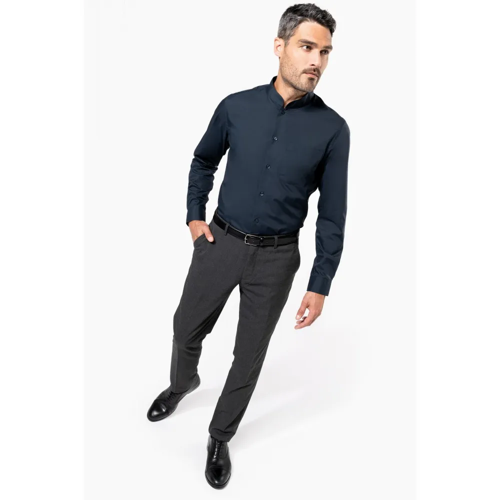 K515CAMISA CUELLO MAO MANGA LARGA HOMBRE