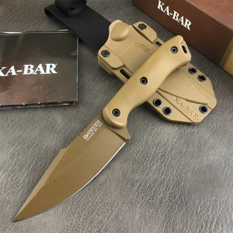 KABAR BK18 CUCHILLO DE HOJA FIJA DE ARPóN CORTO, CUCHILLO RECTO DE COMBATE AL AIRE LIBRE, CUCHILLO RECTO PARA ACAMPAR, CAZA, DE