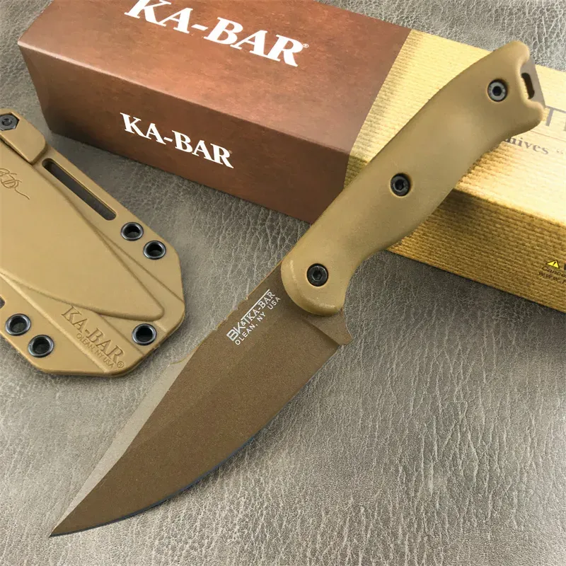 KABAR BK18 CUCHILLO DE HOJA FIJA DE ARPóN CORTO, CUCHILLO RECTO DE COMBATE AL AIRE LIBRE, CUCHILLO RECTO PARA ACAMPAR, CAZA, DE