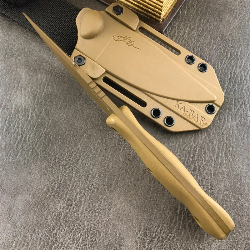 KABAR BK18 CUCHILLO DE HOJA FIJA DE ARPóN CORTO, CUCHILLO RECTO DE COMBATE AL AIRE LIBRE, CUCHILLO RECTO PARA ACAMPAR, CAZA, DE