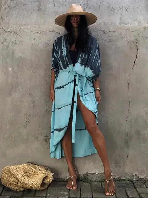 Kimono de Playa Cover Up Estampado