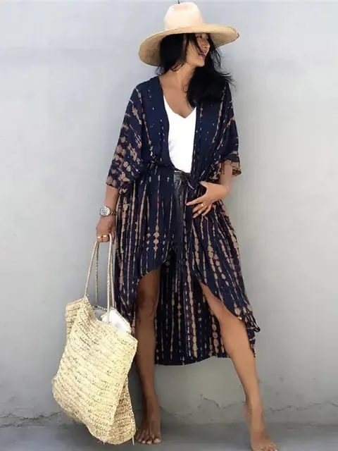 Kimono de Playa Cover Up Estampado