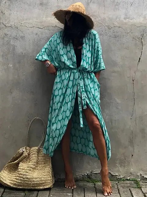 Kimono de Playa Cover Up Estampado