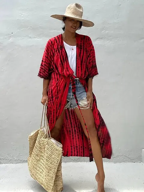 Kimono de Playa Cover Up Estampado