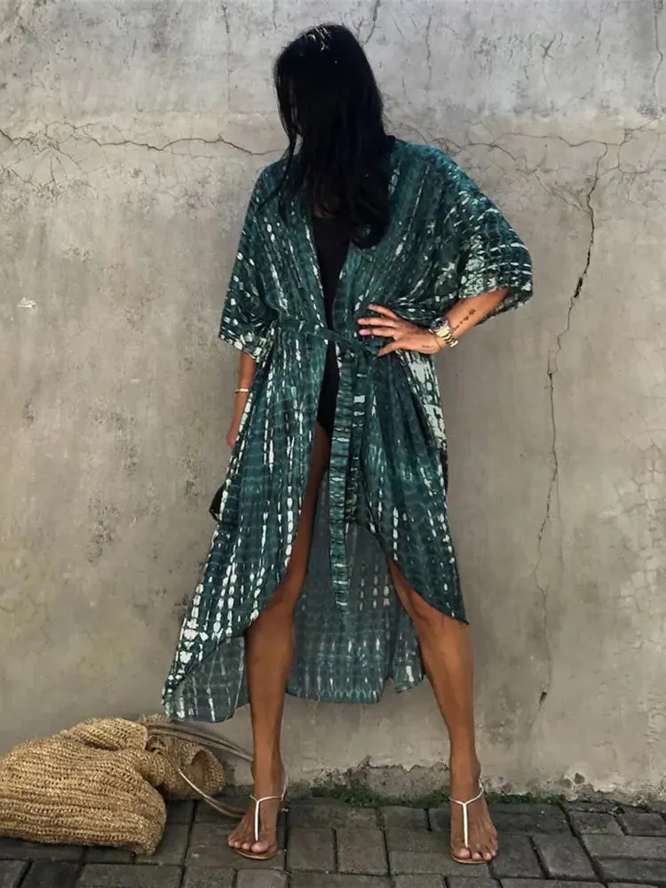 Kimono de Playa Cover Up Estampado