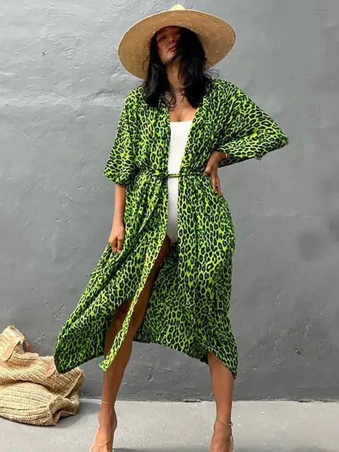 Kimono de Playa Cover Up Estampado