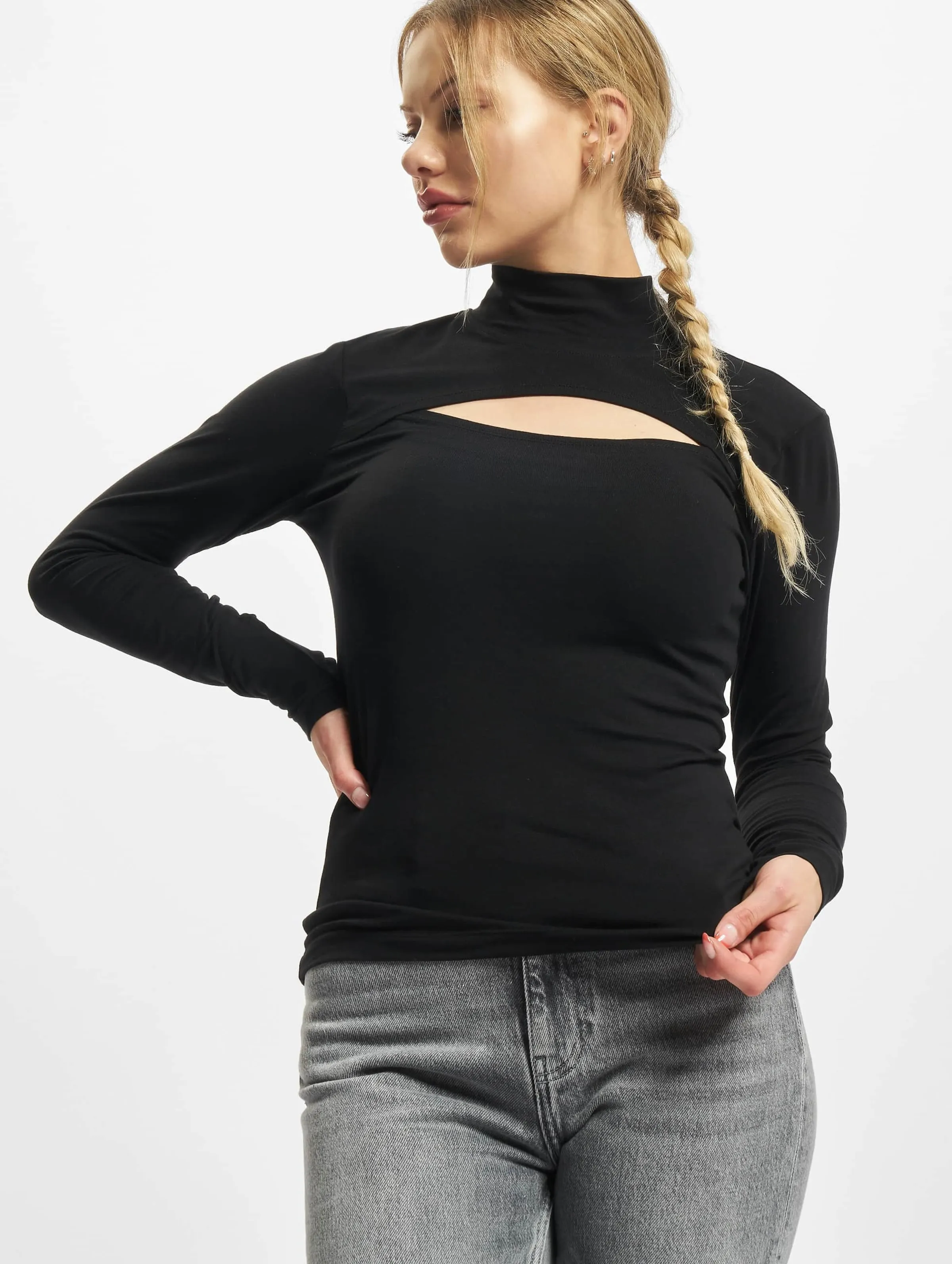 LADIES CUTOUT TURTLENECK 