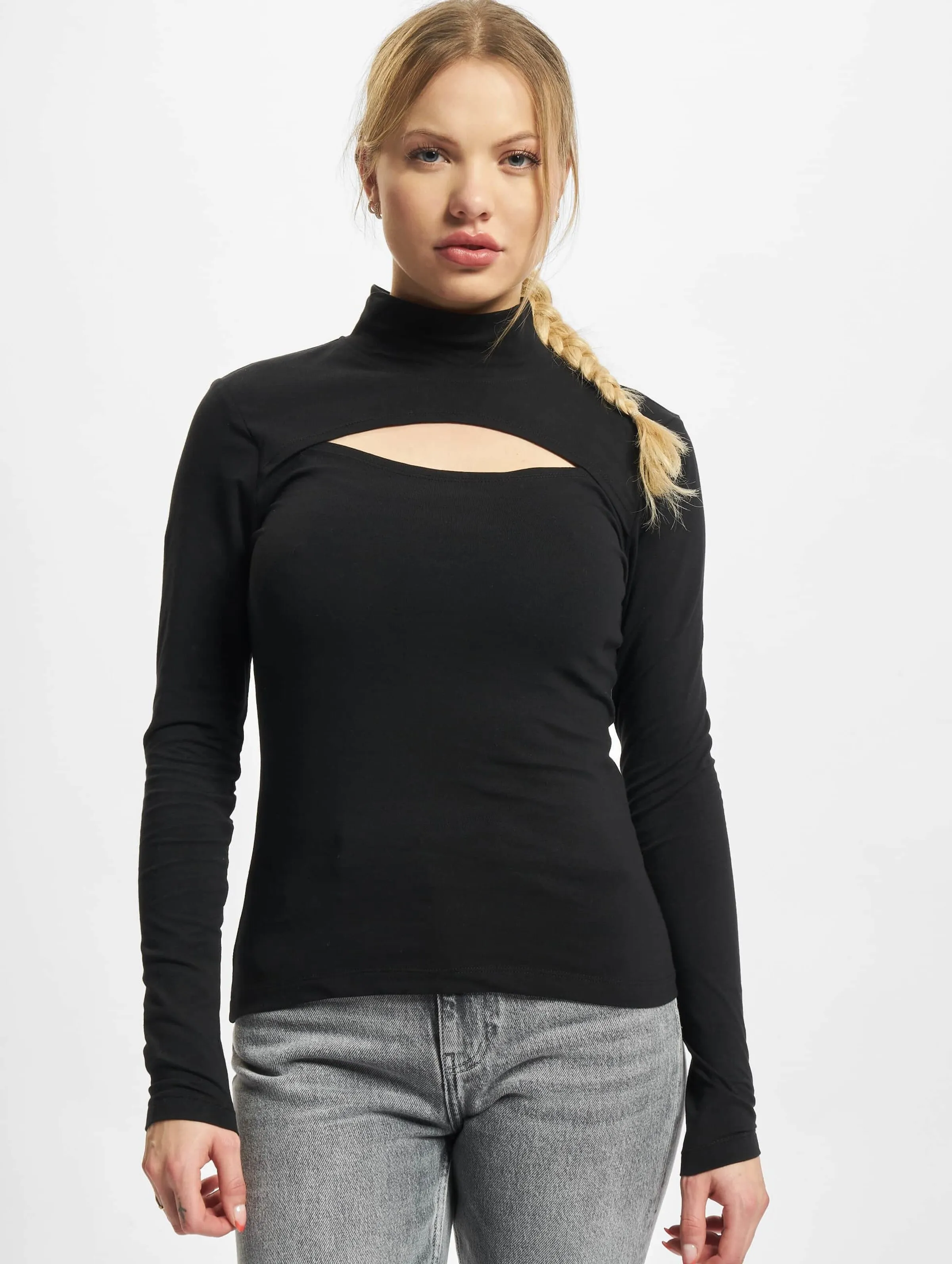 LADIES CUTOUT TURTLENECK 