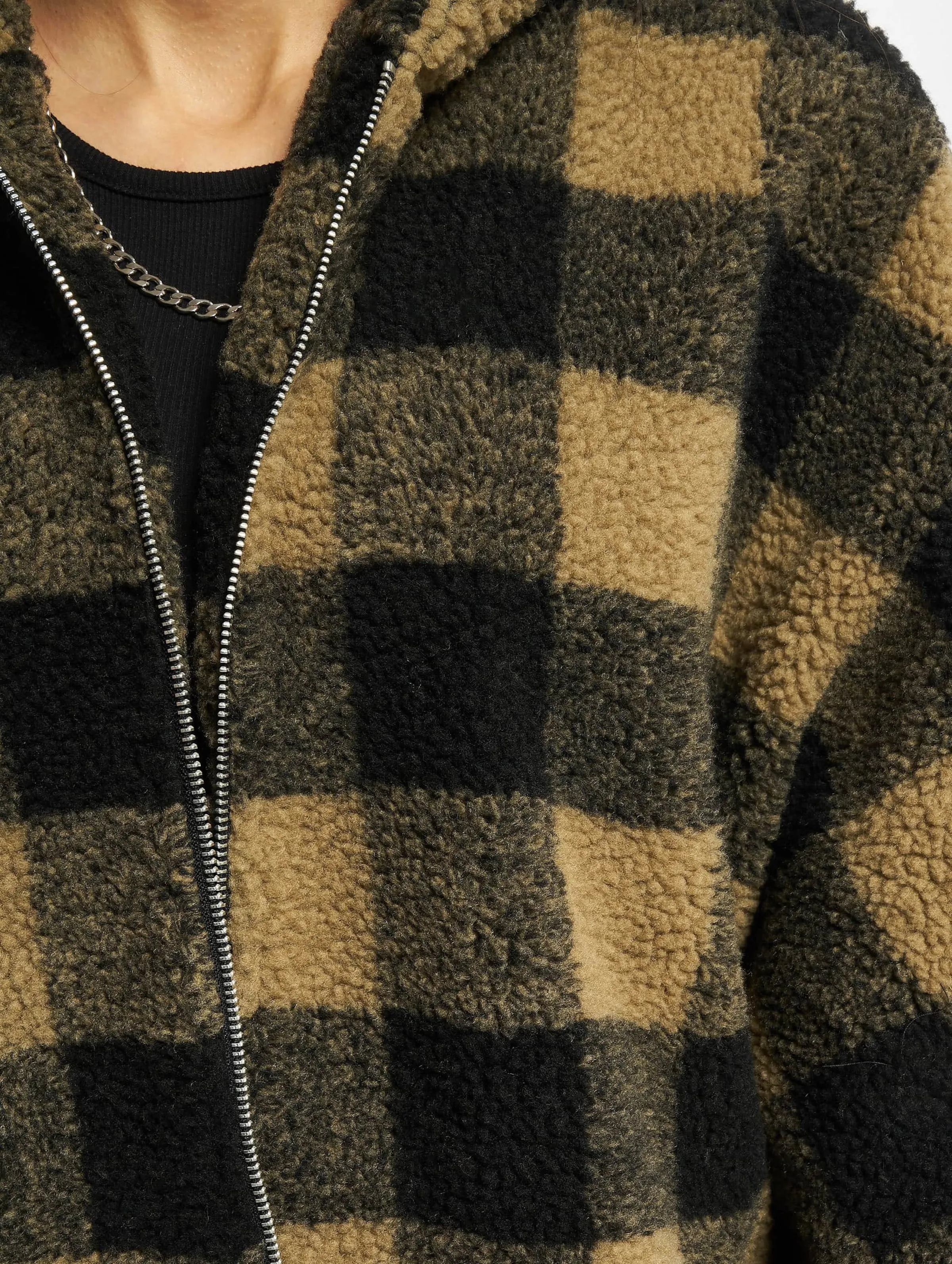 Ladies Hooded Oversized Check