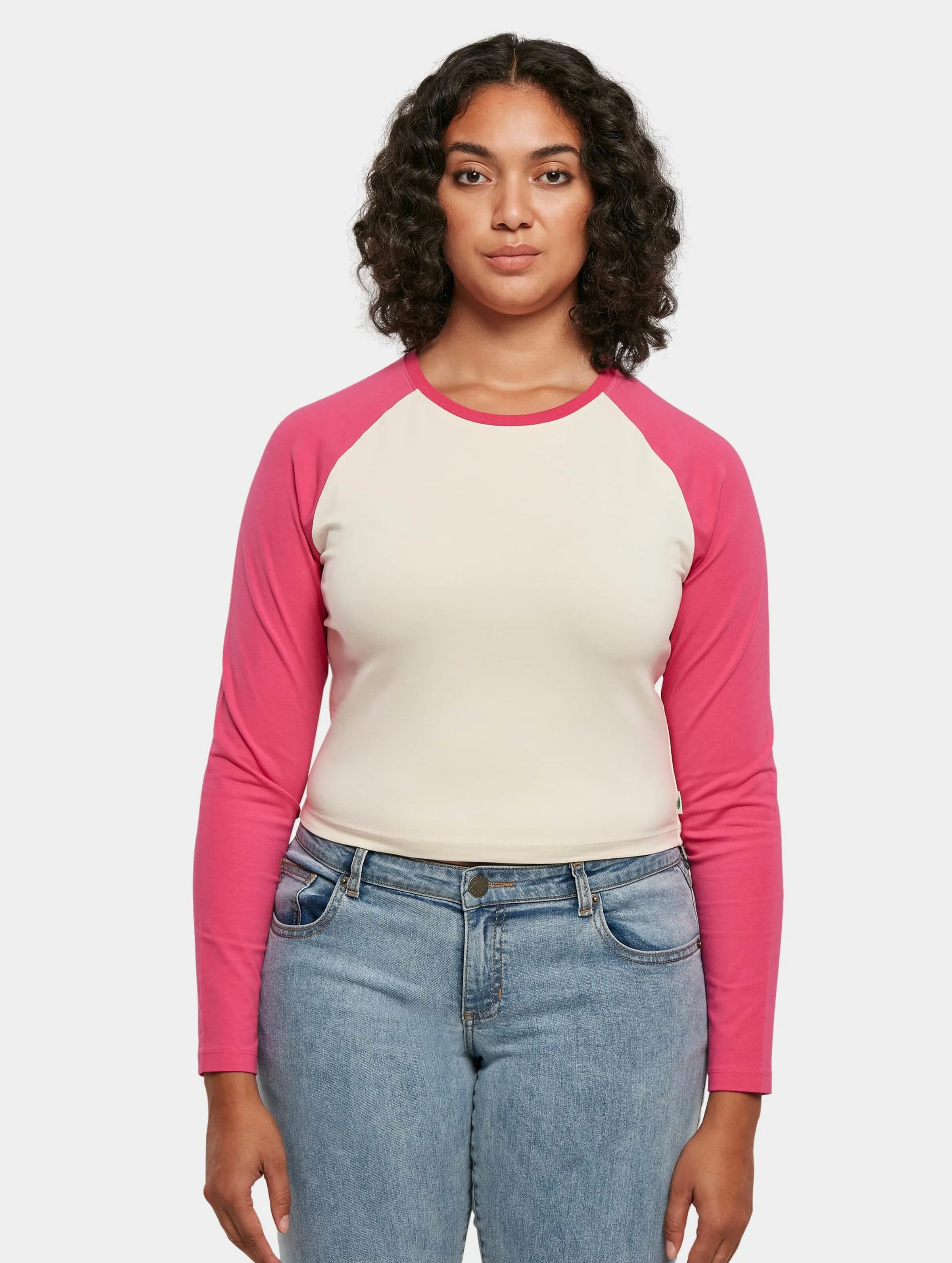 Ladies Organic Cropped Retro Baseball