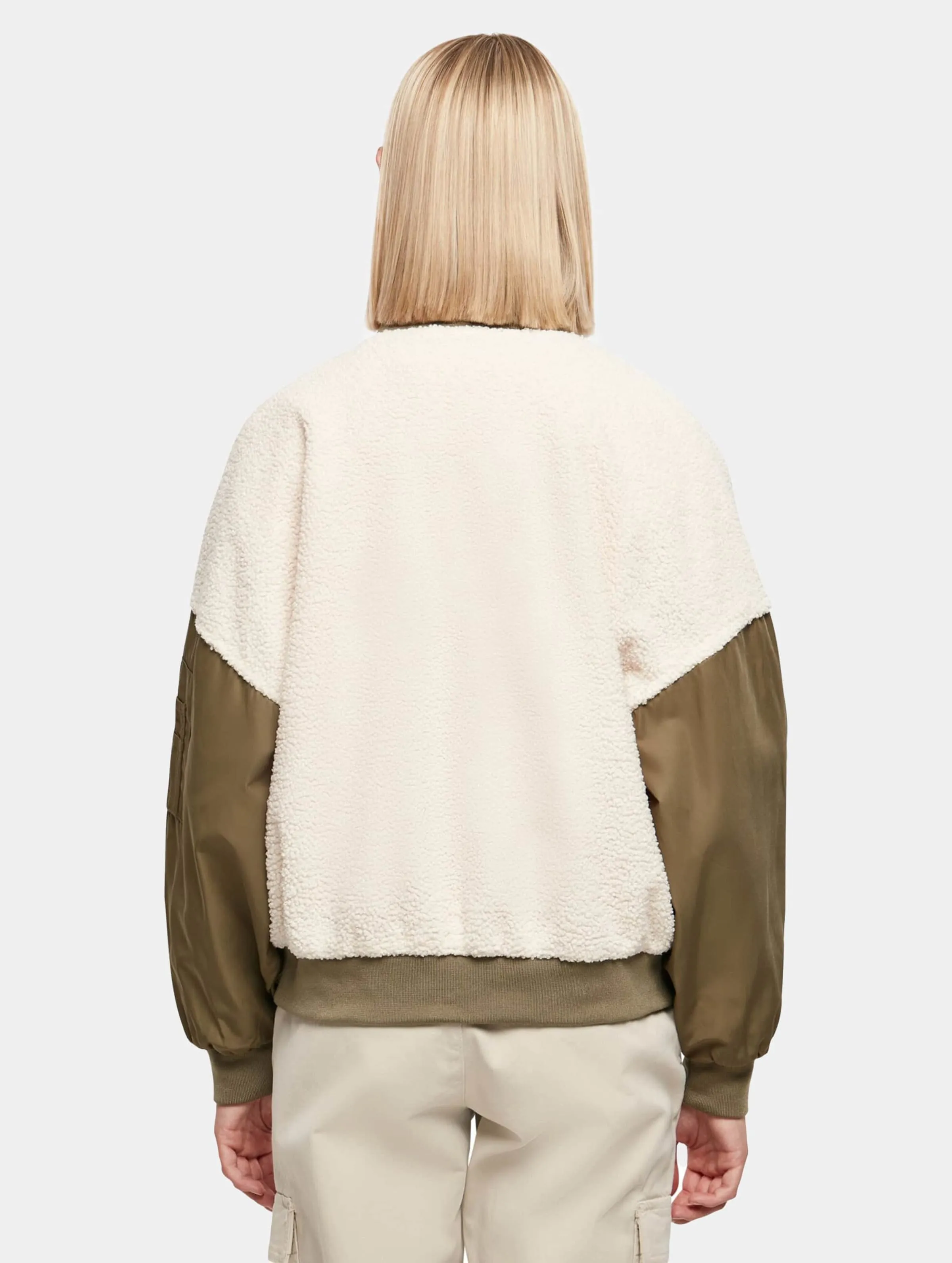 Ladies Oversized Sherpa Mixed Transition