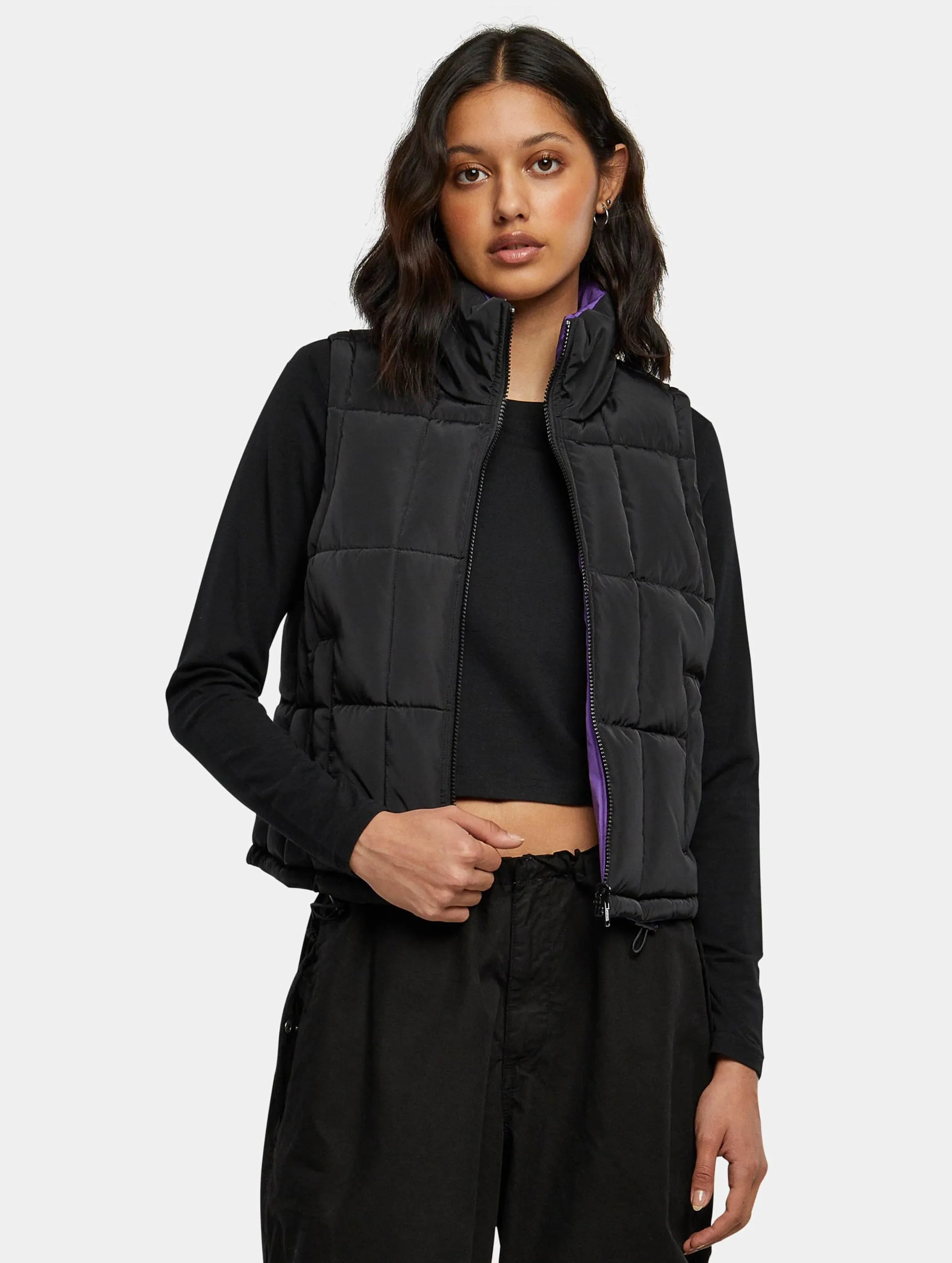 Ladies Reversible Cropped Puffer Vest