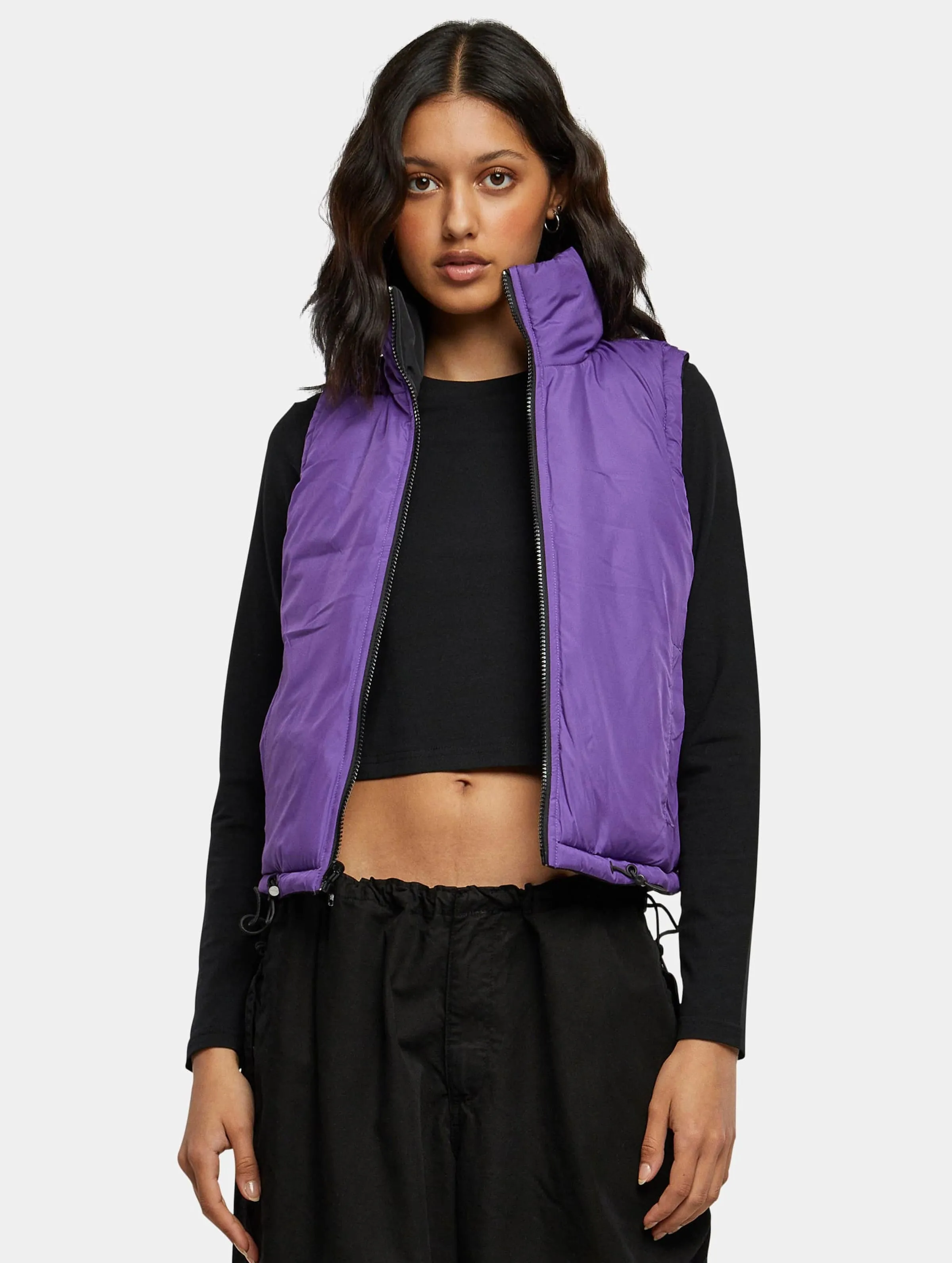 Ladies Reversible Cropped Puffer Vest