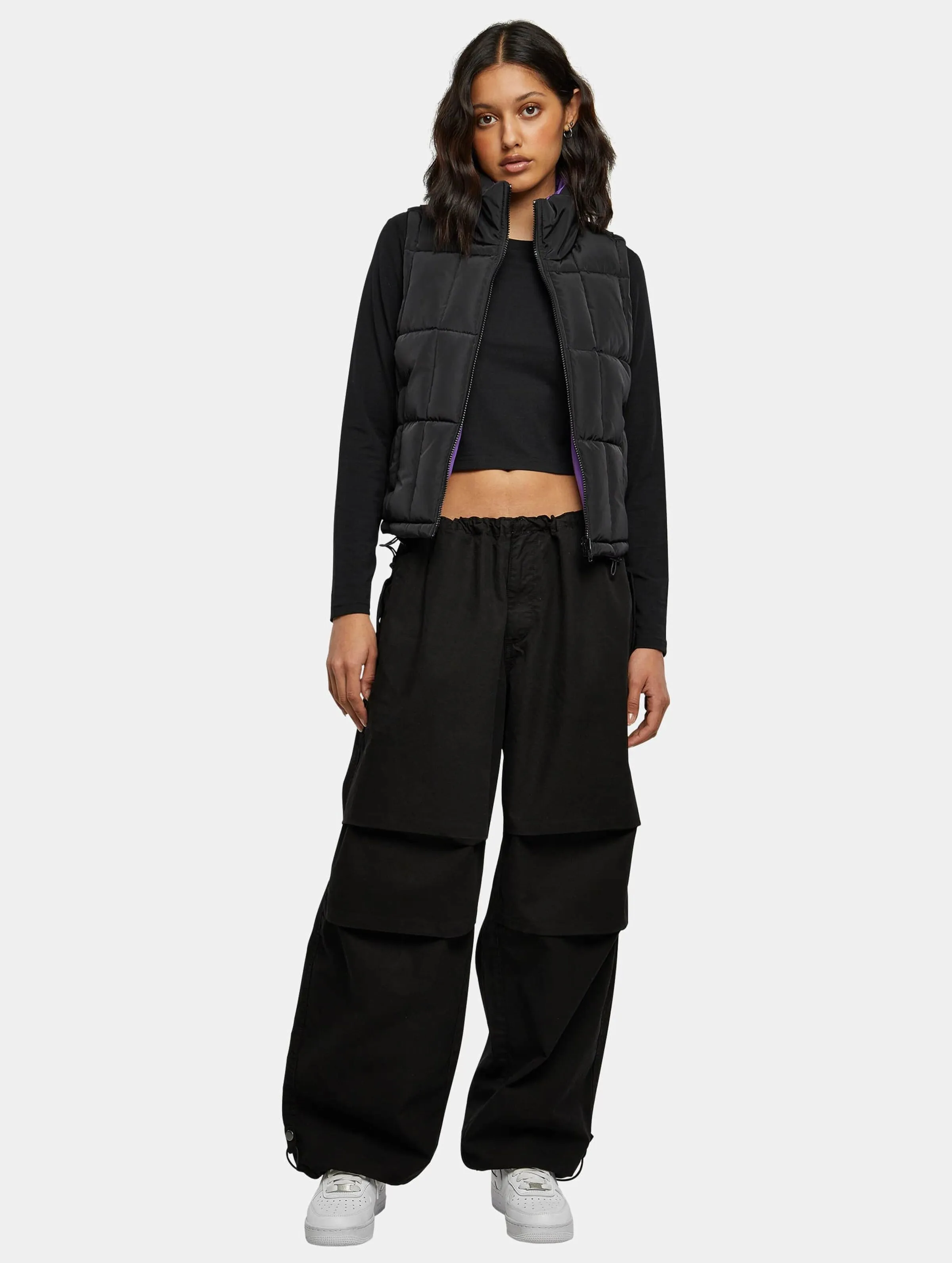 Ladies Reversible Cropped Puffer Vest