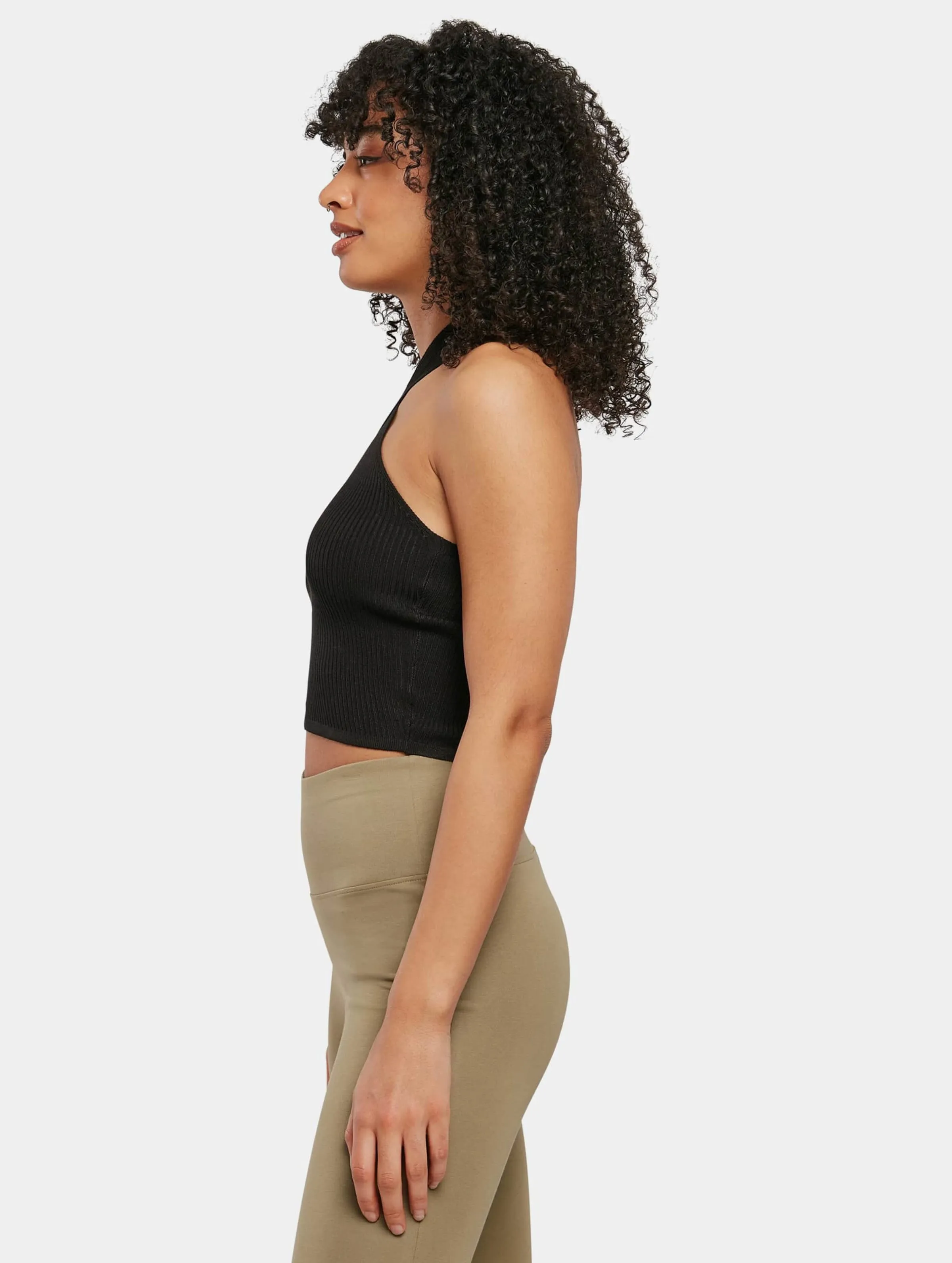 Ladies Rib Knit Crossed Neckholder