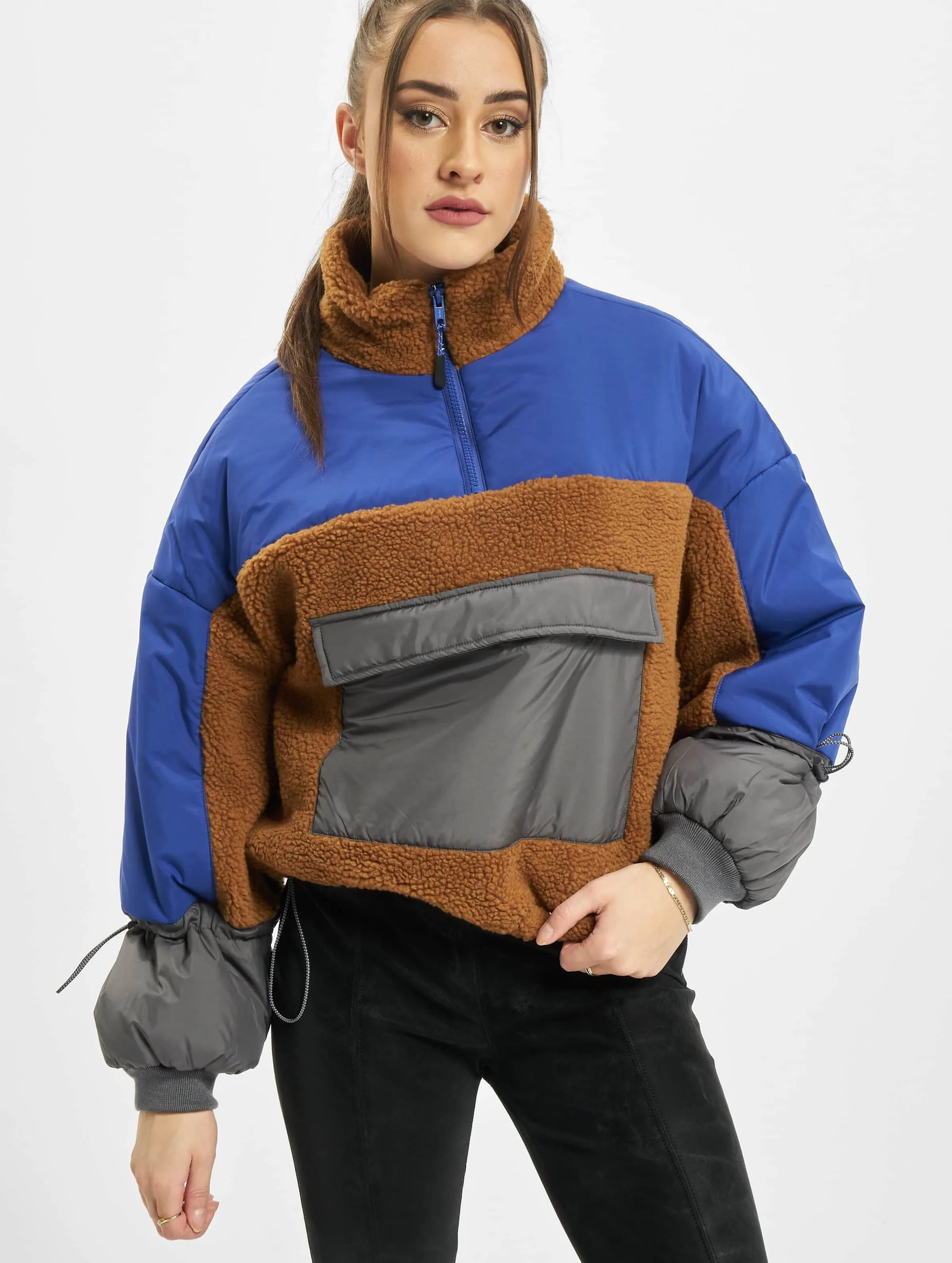 LADIES SHERPA 3TONE PULL OVER