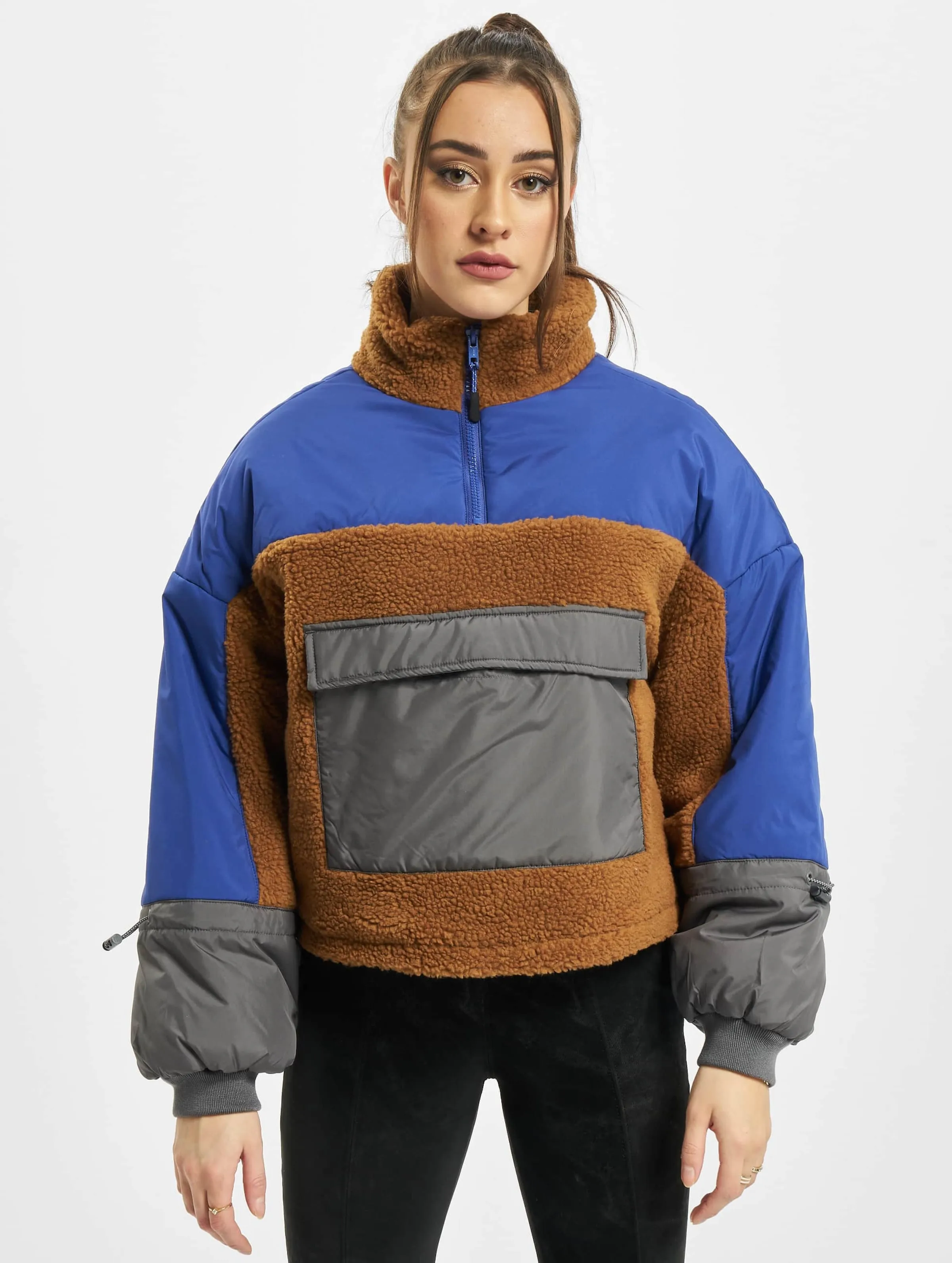 LADIES SHERPA 3TONE PULL OVER