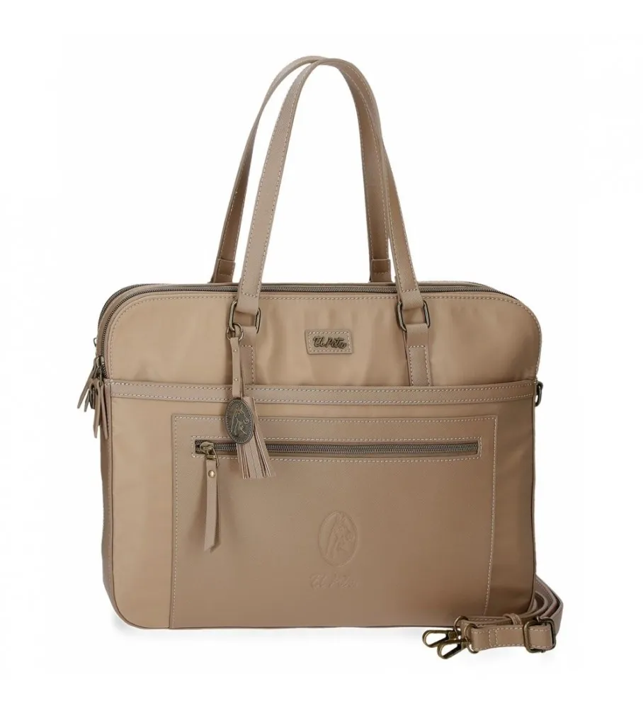 Maletín portaordenador El Potro Lana Beige