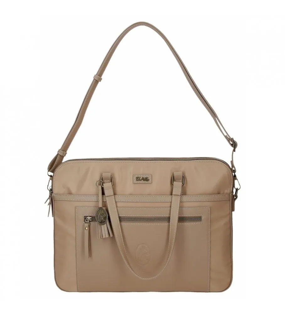 Maletín portaordenador El Potro Lana Beige