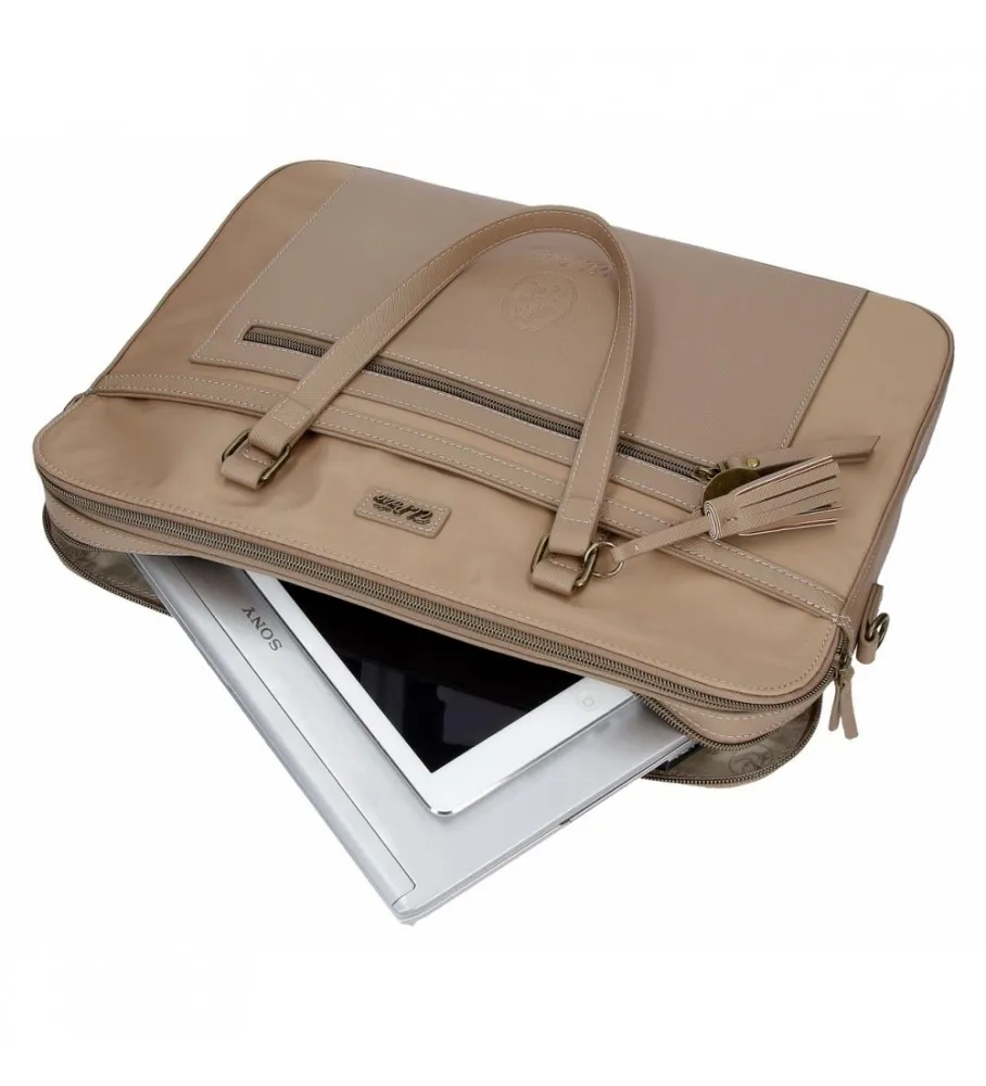 Maletín portaordenador El Potro Lana Beige