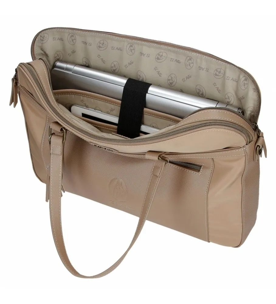 Maletín portaordenador El Potro Lana Beige