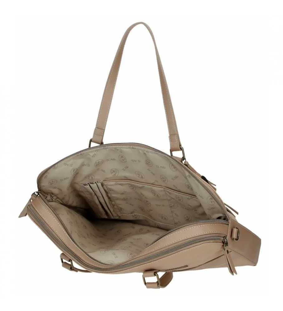 Maletín portaordenador El Potro Lana Beige