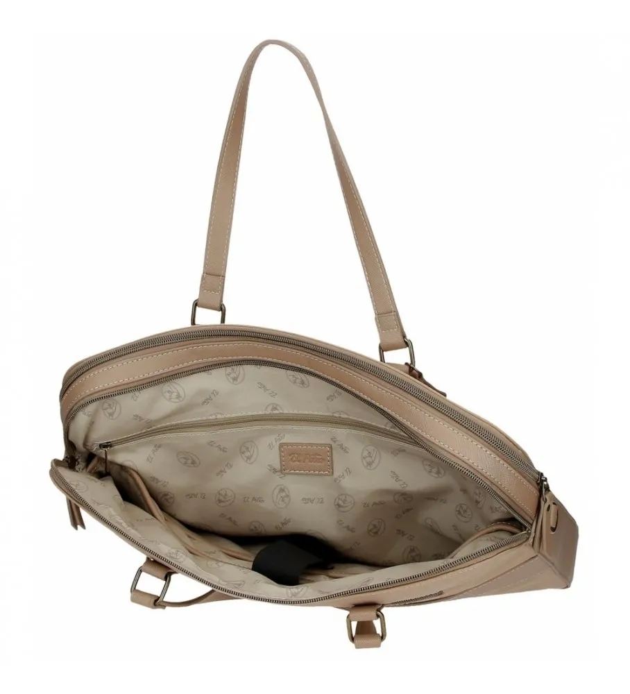 Maletín portaordenador El Potro Lana Beige